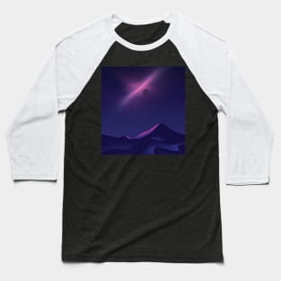 Science Fiction Desert Art at Night Time Baseball T-Shirt